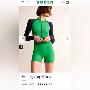 Boden Vibrant Green Swim Cycling Shorts
